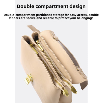 Simple solid color handbag with a slouchy shoulder strap