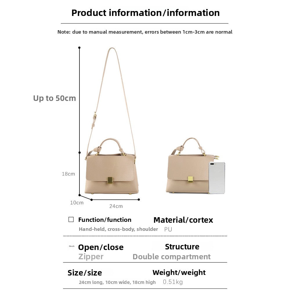 Simple solid color handbag with a slouchy shoulder strap